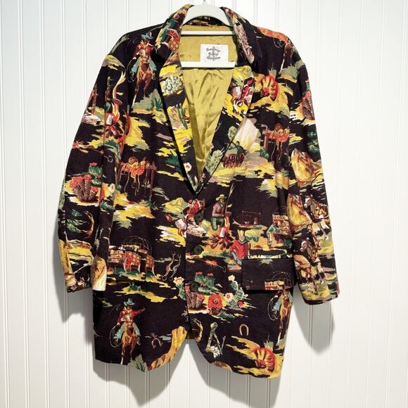 Broadway Vintage Collection Other - Broadway Vintage Collection Cowboy Print Blazer Black Jacket Western Size Medium